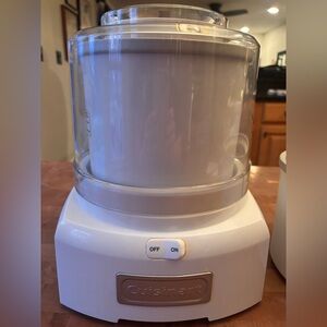 Cuisinart White Ice Cream Maker with Silver Accents